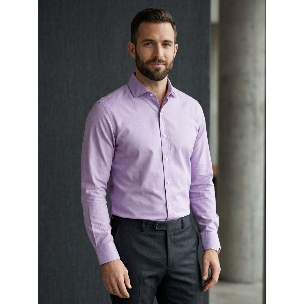 Polo Ralph Lauren Slim Fit Easy Care Dress Shirt Purple 16.5 32/33 New
